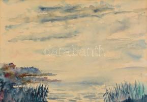 Bernáth jelzéssel: Balaton. Akvarell, papír, üvegezett fa keretben, 34x48 cm