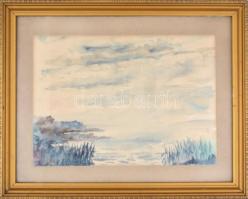 Bernáth jelzéssel: Balaton. Akvarell, papír, üvegezett fa keretben, 34x48 cm
