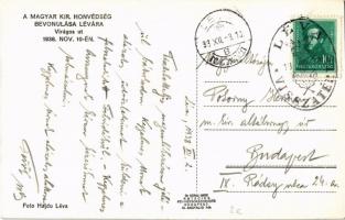 1938 Léva, Levice; bevonulás, Magyar királyi honvédség a Virágos úton. Foto Hajdú / entry of the Hun...