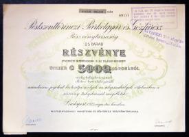 1923 Pestszentlőrinci Parkétgyár és Gőzfűrész RT. 5000 K részény / Decorative share