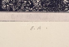 Zala Tibor (1920-2004): Rákóczi fája. Rézkarc, papír, jelzett, datált (1982). Művészpéldány EA. 39x2...