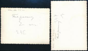 1940 Bevonulás Désre (Erdély), 2 db hátoldalon feliratozott fotó, 8,5×11,5 cm