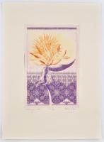 Zala Tibor (1920-2004): Kakasvirág. Színes rézkarc, papír. Jelzett, datált (1980), művészpédány EA X...