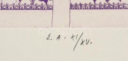 Zala Tibor (1920-2004): Kakasvirág. Színes rézkarc, papír. Jelzett, datált (1980), művészpédány EA X...