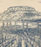 Zala Tibor (1920-2004): Badacsony 1981. Rézkarc, papír, Jelzett, művészpéldány. EA III/XIV. 21x32 cm