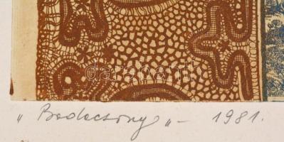 Zala Tibor (1920-2004): Badacsony 1981. Rézkarc, papír, Jelzett, művészpéldány. EA III/XIV. 21x32 cm