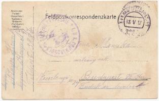 1917 Mancikának a frontról, Henrik. Feldpostkorrespondenzkarte, saját kézzel rajzolt / WWI K.u.K. mi...