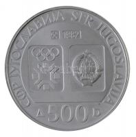 Jugoszlávia 1982. 500D Ag "Olimpia" francia nyelvű tanúsítvánnyal T:1 (eredetileg PP)
Yug...