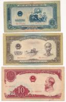 Vietnám 1958. 2D-10D 3db 3klf T:III  Vietnam 1958. 2 Dong - 10 Dong 3 banknotes, 3diff, C:F