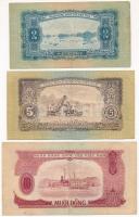Vietnám 1958. 2D-10D 3db 3klf T:III 
Vietnam 1958. 2 Dong - 10 Dong 3 banknotes, 3diff, C:F