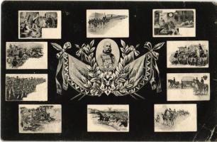 1908 Ferenc József császár és hadserege. Szecessziós mozaik / Franz Joseph and his army. Art Nouveau  (EB)