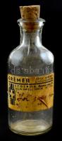 1930 Krémer Fehér Kereszt Gyógyszertára Szolnok gyógyszeres üveg, m: 10 cm