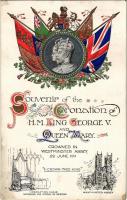1911 Souvenir of the Coronation of H.M. King George V. and Queen Mary crowned in Westminster Abbey 22. June 1911. C.W. Faulkner & Co. Series 991. Art Nouveau (EK)