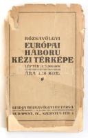 cca 1914-1918 Rózsavölgyi Európai háború kézi térképe,1:3,900.000, litografált térkép, Bp., Rózsavöl...