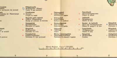 1920 Magyarország gazdaságföldrajzi térképe, 1:15,00.000. Dr. Teleki Pál gróf és dr. Cholnoky Jenő k...