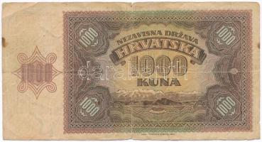 Független Horvát Állam 1941. 1000K T:III
Independent State of Croatia 1941. 1000 Kuna C:F