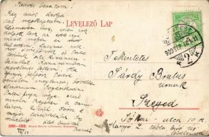 Versenynap az irodában és a versenytéren. Humoros lap. Divald Károly 2086-1909. / Racing day in the ...