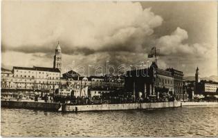 1918 Az Osztrák-Magyar Haditengerészet SMS Warasdiner rombolója Split kikötőjében / WWI Austro-Hungarian Navy, K.u.K. Kriegsmarine, SMS Warasdiner destroyer in the port of Split. photo