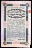 1913. "Temes és Somogy vármegyei HÉV RT." részvényei 400K-ról, ill. 2000K-ról, szelvényekkel