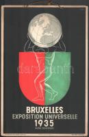 1935 Bruxelles Exposition Universelle, kisplakát, jelzett a nyomaton, akasztóval, 30×20 cm / poster