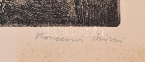 Konecsni Zsizsi (1911-2000): Táj. Rézkarc, jelzett, hátoldalán Rézkarcoló Művészek Alkotóközösségéne...