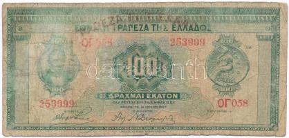 Görögország 1927. 100D T:III-,IV  Greece 1927. 100 Drachmai C:VG,G Krause#KM91
