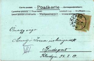 1904 Arad, Andrássy tér, Városház, Színház, Lyceum, Maros part / square, Mures riverside, theatre, t...