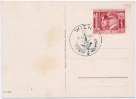 Zwei Volksführer. Adolf Hitler, Benito Mussolini. NSDAP German Nazi Party propaganda, swastika + &qu...