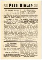 Igazságot Magyarországnak! hátoldalon Pesti Hírlap XI. Olimpiai cikke / "Justice for Hungary!&q...