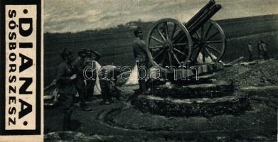 1915 17 darab I. világháborús csatajeleneteket ábrázoló számolócédula sorozat / Set of 17 counting-s...