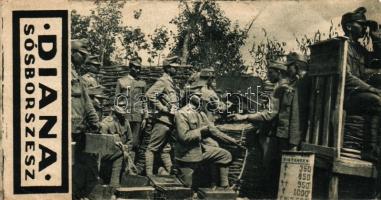 1915 17 darab I. világháborús csatajeleneteket ábrázoló számolócédula sorozat / Set of 17 counting-s...