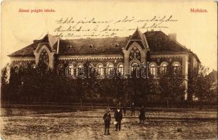 1909 Mohács, Állami polgári iskola. Blandl János kiadása