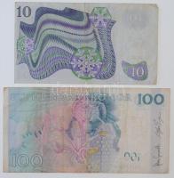 Svédország ~2009. 100K + 1989..10K T:III 
Sweden ~2009. 100 Kronor + 1989. 10 Kronor C:F Krause#65,...