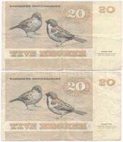Dánia 1972. 20K (2x) T:III- Denmark 1972. 20 Kroner (2x) C:VG