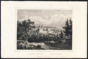 1860 Zirci apátság metszet / Zirc abbey engraving 16x24cm