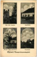 1925 Veszprémvarsány, Római katolikus templom, jegyzőlakás, utca, Hangya fogyasztási szövetkezet üzlete