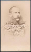 cca 1870 I. Ferenc József (1830-1916) osztrák császár, magyar és cseh király, az Osztrák-Magyar Monarchia uralkodója, keményhátú fotó Emil Rabending bécsi műterméből, 10x6 cm / Franz Joseph I. of Austria (1830-1916) photo