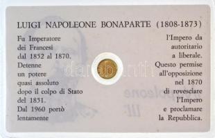 DN "1862A 50Fr III. Napóleon" Au modern mini pénz laminált díszcsomagolásban (0.333) T:BU
...