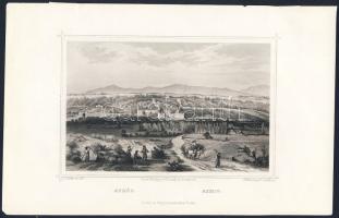 1860 Aszód metszet / Aszód engraving 16x24cm