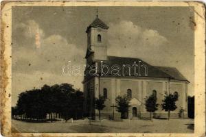 1938 Felsőszeli, Felső-Szeli, Horné Saliby; Római katolikus templom a plébániával. Fogyasztási Szövetkezet kiadása / Catholic church, parish (EB)
