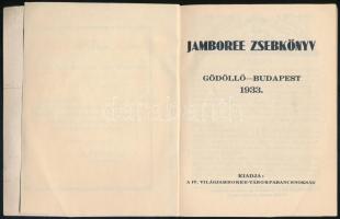 1933 Gödöllő-Budapest Jamboree magyar nyelvű zsebkönyve, 2 db kihajtható melléklettel (egyik térkép)...