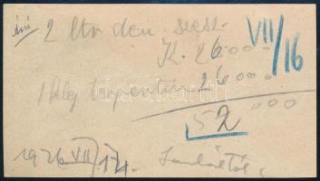 1924 Gottschlig Ágoston Rt. Budapest Gottschlig Likőr számolócédulája, Galambos grafikája