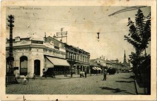 1913 Losonc, Lucenec; Rákóczi utca, Szüsz Miksa üzlete. Redlinger kiadása / street view, shops (fl)