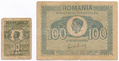 Románia 1917. 10B + 1945. 100L T:III- Romania 1917. 10 Bani + 1945. 100 Lei C:VG