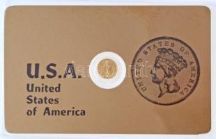DN 1882 3$ USA modern mini Au pénz, lezárt, eredeti műanyag tokban (0.333) T:BU ND 1882 3 Dollars USA Au modern mini Au coin in sealed plastic case (0.333) C:BU