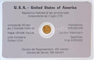 DN "1882 3$ USA" modern mini Au pénz, lezárt, eredeti műanyag tokban (0.333) T:BU
ND &quo...