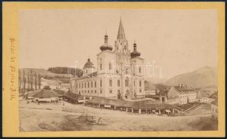 cca 1880 Mariazell fotója, középen a bazilikával, keményhátú fotó Nikolaus Kuss mariazelli műterméből, 6x10 cm / Photo of Mariazell, from the studio of Nikolaus Kuss, Mariazell, 6x10 cm