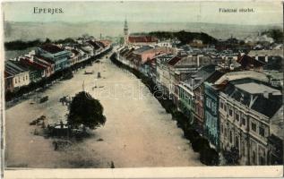 1907 Eperjes, Presov; Fő utca, piac. Fénynyomat Divald műintézetéből / main street, market vendors (EK)