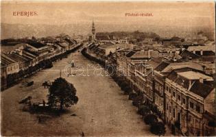 1909 Eperjes, Presov; Fő utca, piac. Divald Károly Fia fénynyomdája kiadása / main street, market vendors