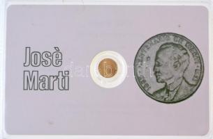 DN José Marti modern mini Au pénz, lezárt, eredeti műanyag tokban (0.333) T:BU ND José Marti Au modern mini Au coin in sealed plastic case (0.333) C:BU
